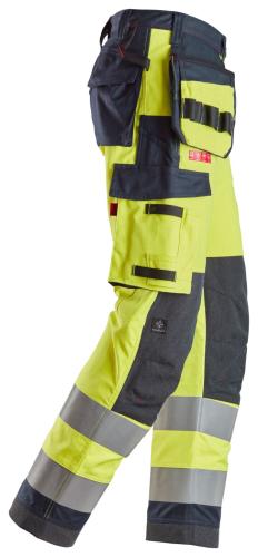 Snickers 6261 ProtecWork Work Trousers Holster Pockets Equal Leg Pockets  High-Vis Class 2