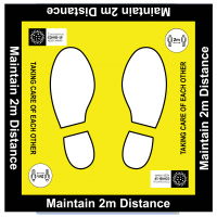 Maintain 2m Distance Square Floor Decal 600mm x 600mm Self-Adhesive Vinyl