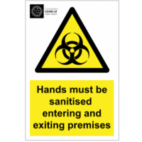 Coronavirus Biohazard Door Sign 200mm x 300mm ALUMINIUM