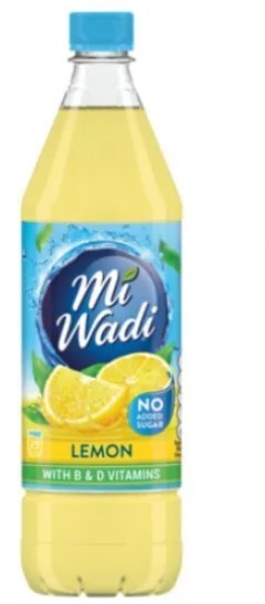 Mi-wadi Lemon No Added Sugar X 1ltr Drs