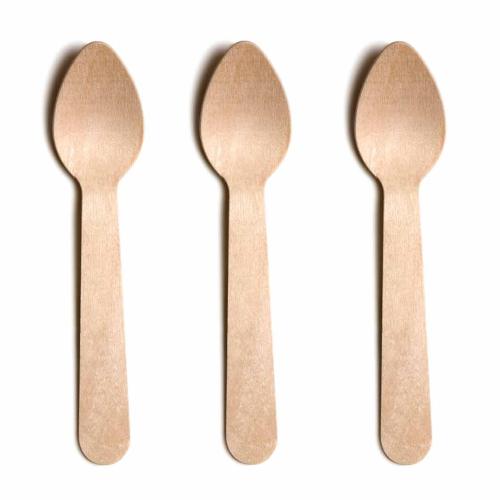Disposable Wooden Teaspoons Pk 100