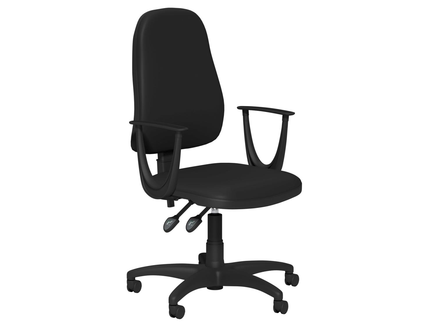O.A Series H/Back Swivel Nylon Base - Black Vinyl c/w Arms