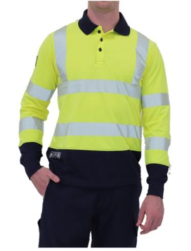 Arc Flash Long Sleeve Hi-Viz Polo Small