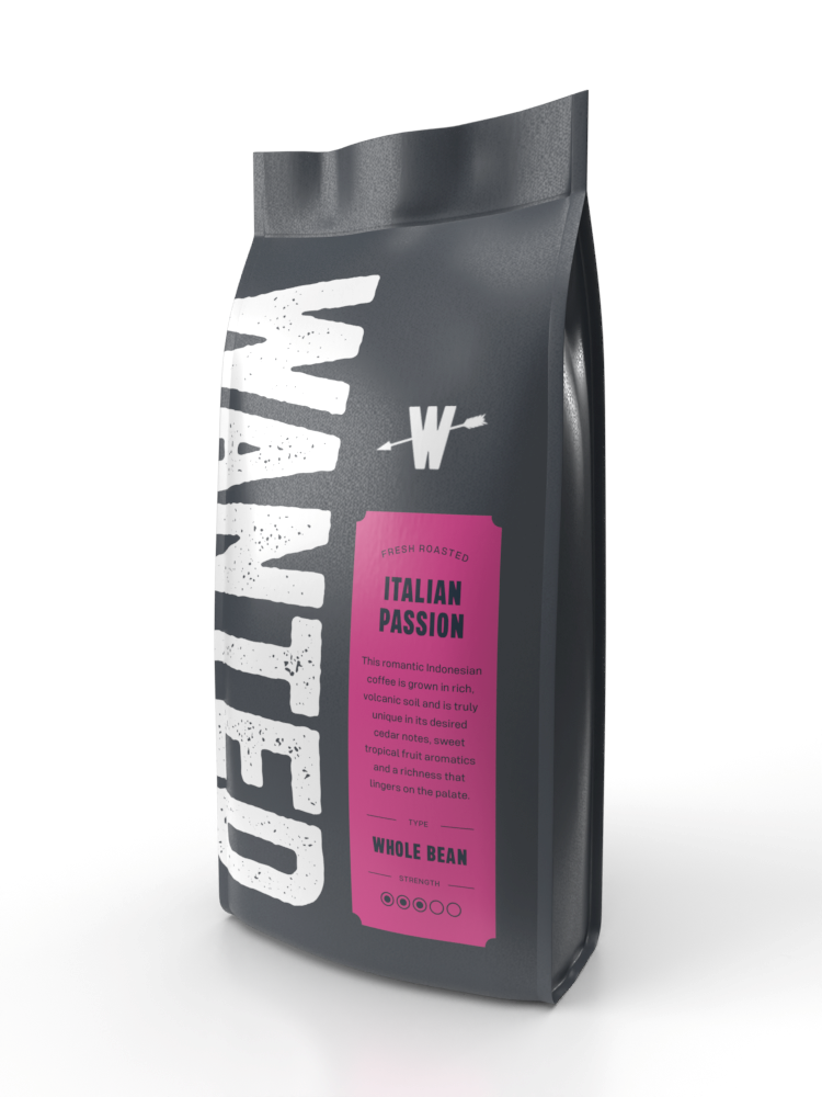 Wanted Italian Passion Coffee Beans 1kg x6
