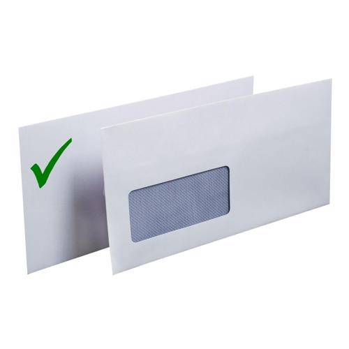 DL White PREMIUM 100gsm White Envelopes Bx1000 - Peel n Seal