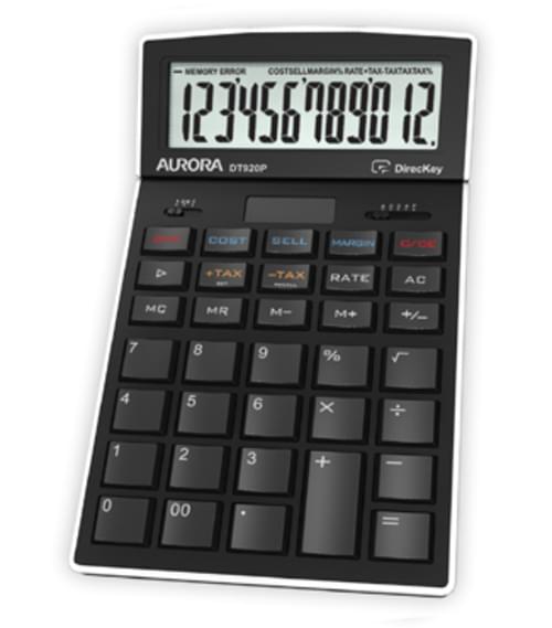 Aurora Desktop Calculator 12-digit Black DT920P