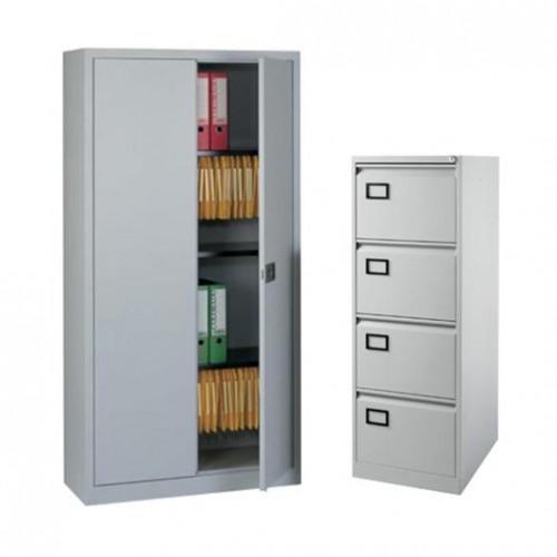 Bisley Package Deal - Steel 2 door Cupboard Plus 4 Drawer Filing Cabinet !