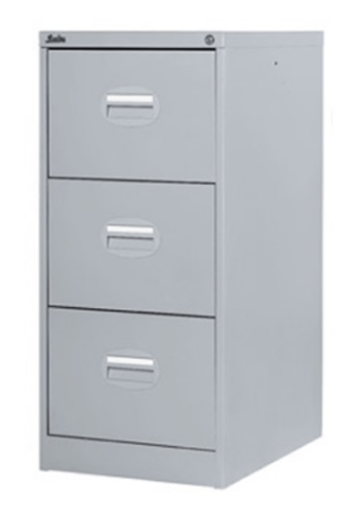 3 Drawer Metal Filing Cabinet Lockable Grey