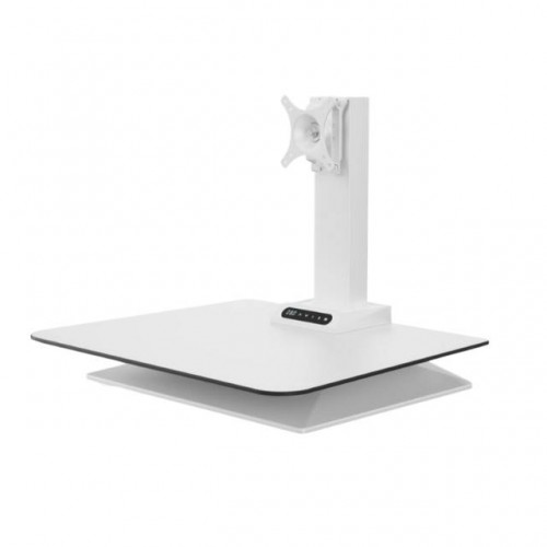 Leap Electrical Height Adjustable Desk Converter, Single Monitor -White