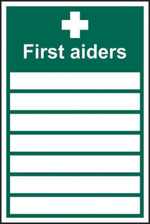 Buy First Aiders____ sign (200mm x 300mm). Easy to use and fix; just ...