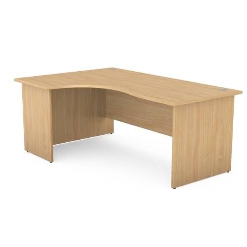 Ashford Panel Leg 1800/800 x 1200/600mm L/H Crescent Desk- Beech