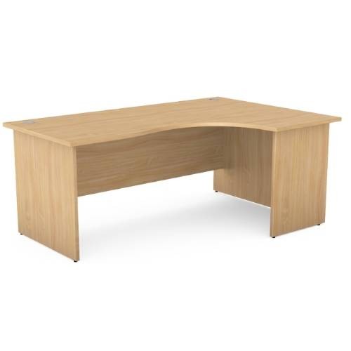 Ashford Panel Leg 1800/800 x 1200/600mm R/H Crescent Desk- Beech