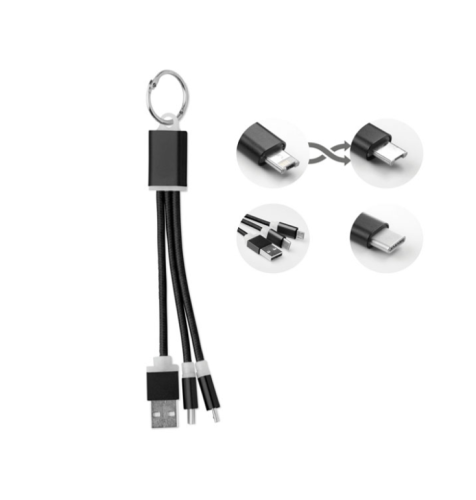Black - keyring with USB type C cable
