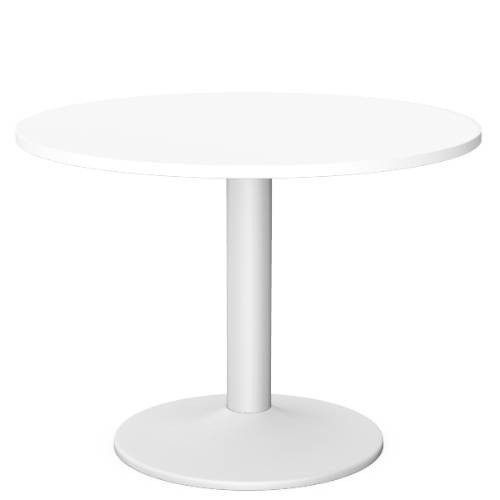 Kito Meeting Table 1000mm Round Top White Cylinder Base - White