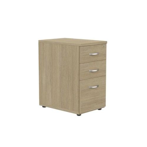 Kito Contract Desk High Pedestal 3 Drawer 600mm Deep - Urban Oak