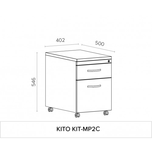 Kito Contract Mobile Pedestal 2 Drawer - Beech
