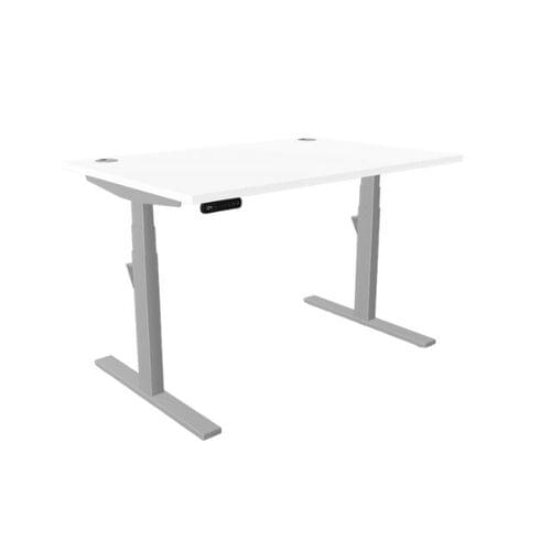 Leap Single Desk Top With Portal, 1400 x 800mm - White / Silver Frame