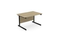 Ashford Metal Leg 1200mm x 800mm Straight Desk - Black Leg / Urban Oak Top