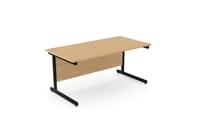 Ashford Metal Leg 1600mm x 800mm Straight Desk - Black Leg / Beech Top