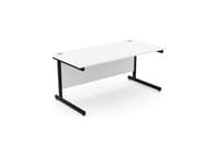 Ashford Metal Leg 1600mm x 800mm Straight Desk - Black Leg / White Top