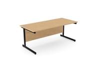 Ashford Metal Leg 1800mm x 800mm Straight Desk - Black Leg / Beech Top