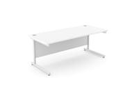 Ashford Metal Leg 1800mm x 800mm Straight Desk - White Leg / White Top