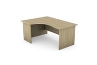 Ashford Panel Leg 1600/800 x 1200/600mm L/H Crescent Desk - Urban Oak