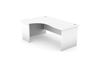 Ashford Panel Leg 1800/800 x 1200/600mm L/H Crescent Desk - White