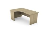 Ashford Panel Leg 1800/800 x 1200/600mm L/H Crescent Desk - Urban Oak