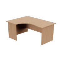 Ashford Panel Leg 1600/800 x 1200/600mm L/H Crescent Desk- Beech