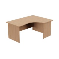 Ashford Panel Leg 1600/800 x 1200/600mm R/H Crescent Desk- Beech