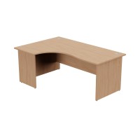 Ashford Panel Leg 1800/800 x 1200/600mm L/H Crescent Desk- Beech