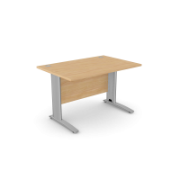 Komo Straight Desk 1200 x 800mm - Silver Leg / Beech Top
