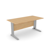 Komo Straight Desk 1600 x 800mm - Silver Leg / Beech Top