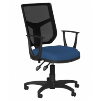O.A. High Back Mesh Chair 2 Lever Nylon Base Sonata Arms - Black Mesh - Evert Blue E031