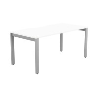 Switch 1 Person Bench Open Leg Scallop Top 1600 x 800 - Silver Frame / White Top