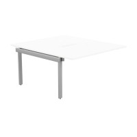 Switch 2 Person Bench Add-On Scallop Top 1400 x 800 - Silver Frame / White Top