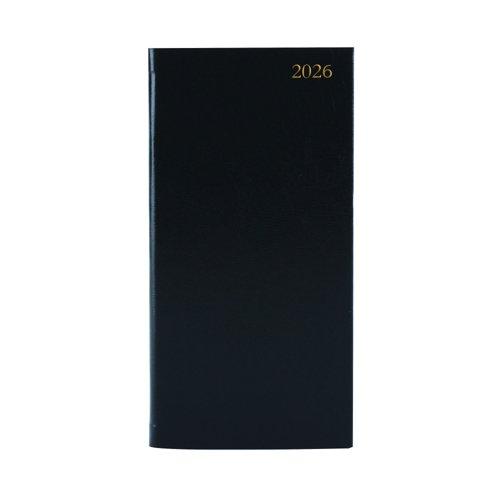 Slim Desk Diary Ptrt WTV Black 2026