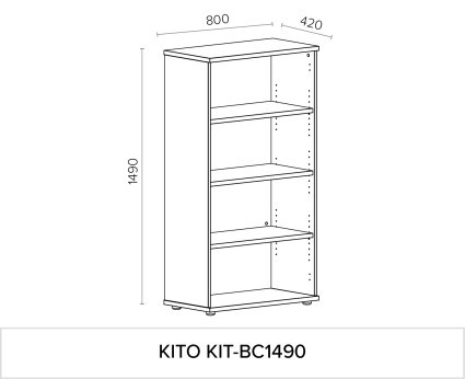 Kito Open Storage 3 shelf - Dark Walnut