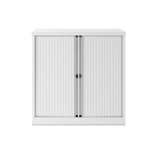 Bisley Essentials Two Door Tambour Unit Supplied Empty 1000mmHx1000mmWx470mmD White