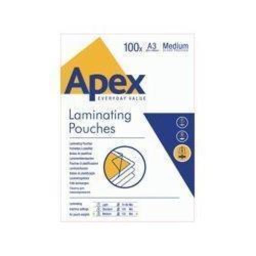 Fellowes Apex Laminating Pouch A3 125 Micron Pk100