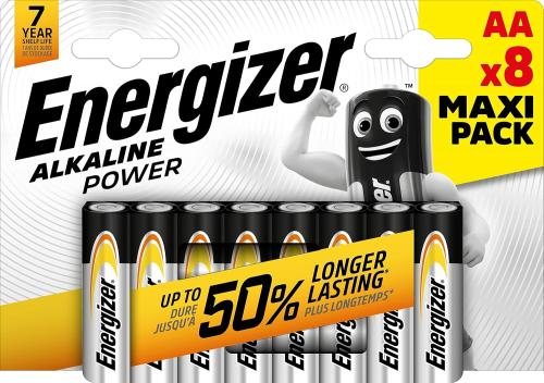 Energizer Alkaline Power AA Battery Pack of 8
