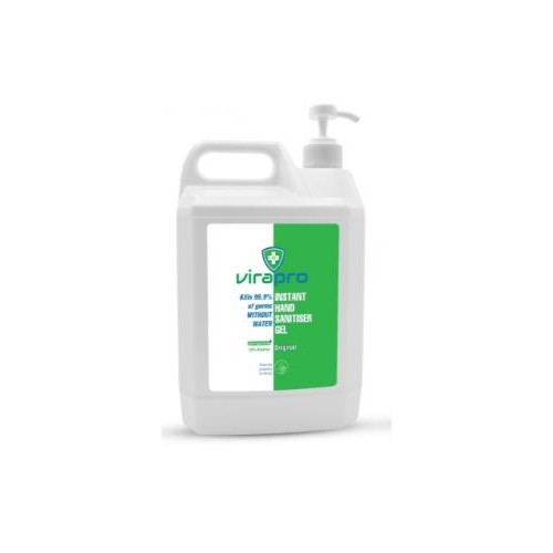 ViraPro Hand Sanitiser Gel clear 5 Litre 70% Alcohol - Now with Pump for Bulkfill