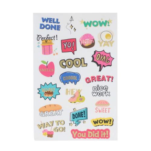 Crafty Bitz 6 Sheets Assorted Clear Sticker Pad - Omg