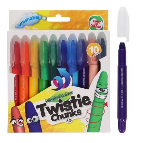 World Of Colour Pkt.10 Twisties Chunk Crayons