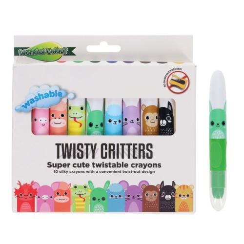 World Of Colour Pkt.10 Twisties Critters Crayons