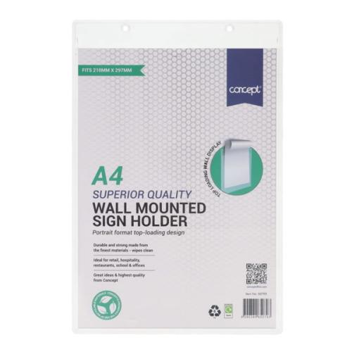 Concept A4 Wall Mounted Sign Holder - Portrait