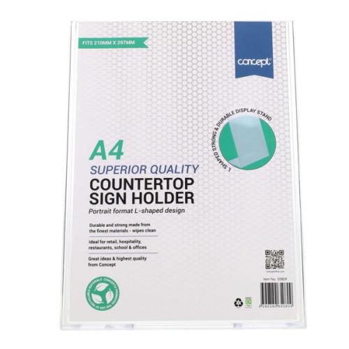 Concept A4 Countertop Sign Holder - Portrait