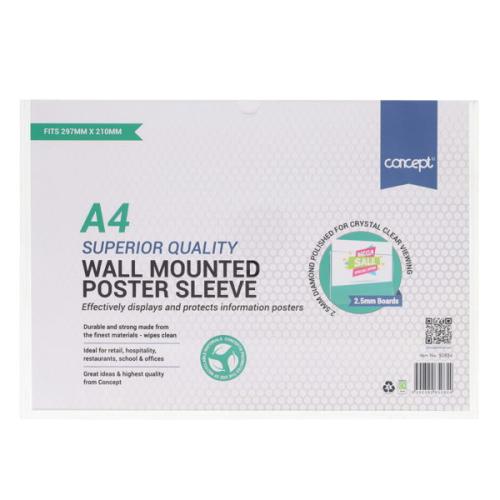 Concept A4 Superior Quality Wall Mounted Poster Sleeve