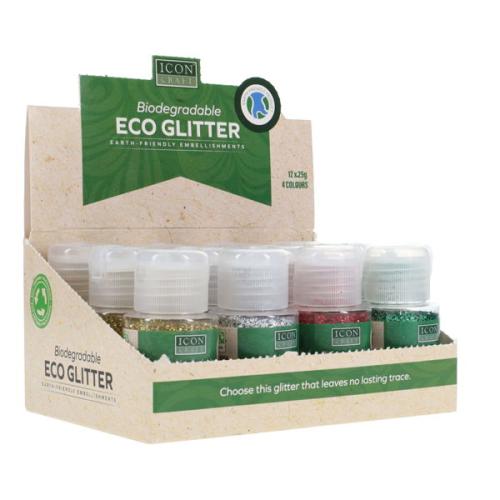 Icon Craft Biodegradable Glitter 25G X12 Cdu